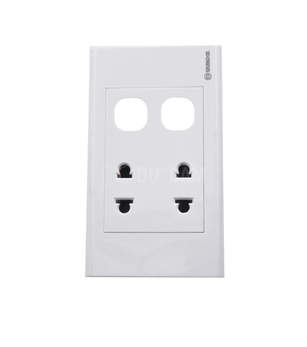 Mặt 2 Ổ Cắm 2 Chấu Và 2 Lỗ Sino
