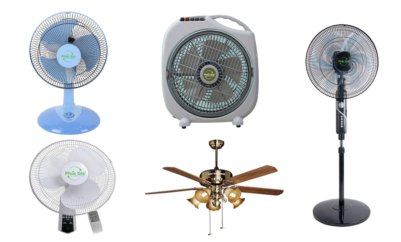 Các loại quạt điện phổ biến trước đây là quạt cây, quạt trần, quạt treo tường,…